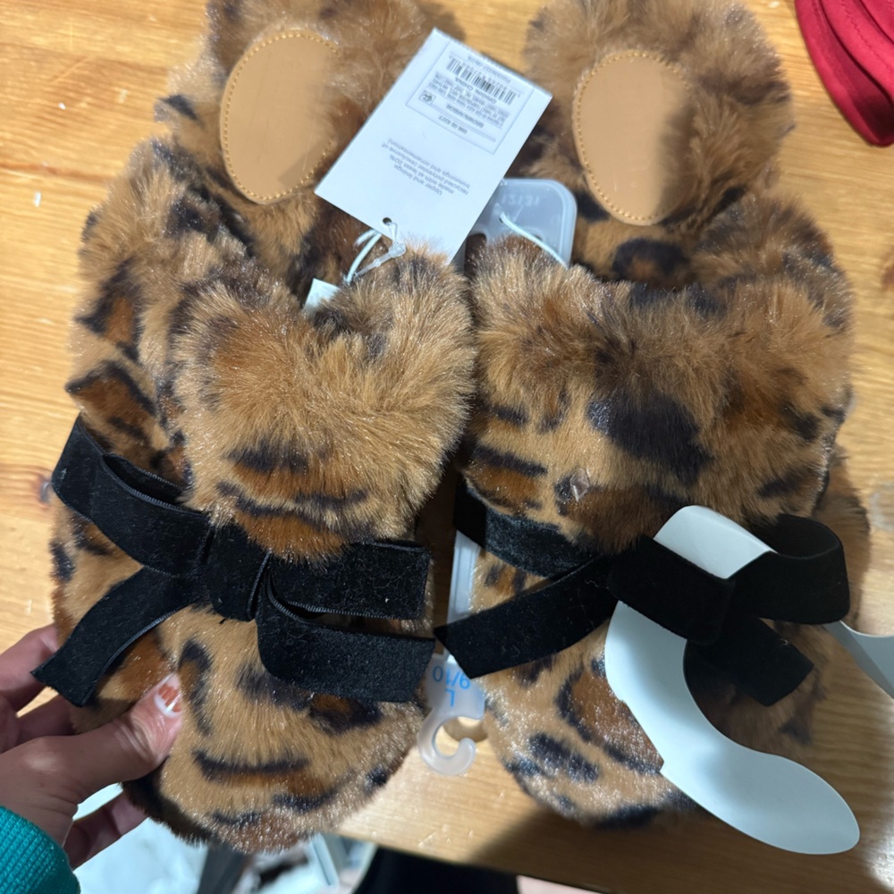 Auden Brown and Black Furry Slippers